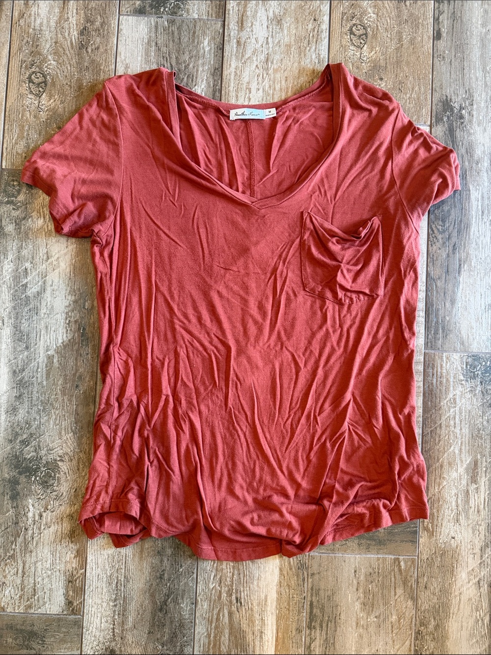 Another Love Rust Pocket V-Neck Tee